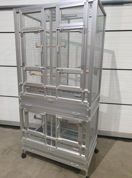 Volières et cages d'élevage en aluminium, Psittacofolie