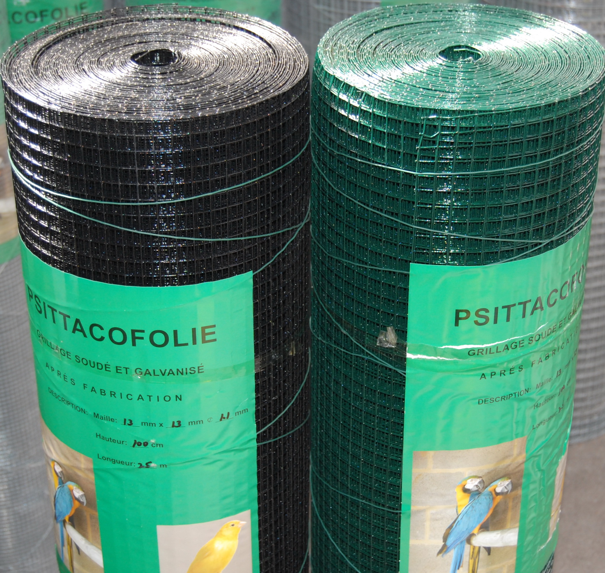 Fil de fer pour volière 4 angles 1x25 m cage 25x25 mm grillage pour clôture  vert